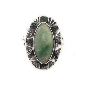 Sterling Silver Green Stone Ring